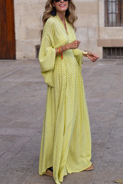 Couture-moda | Women's Elegant Long Sleeve V-Neck Dress - Image 2