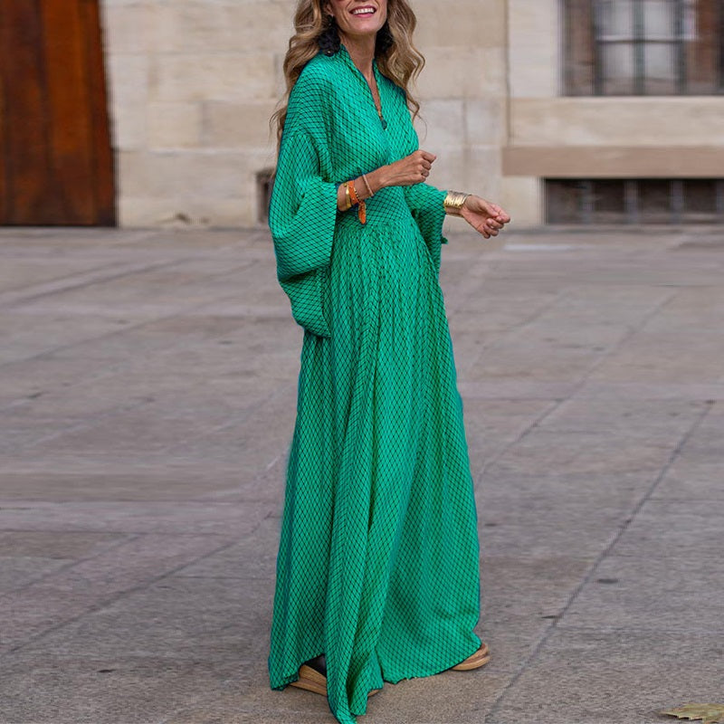 Couture-moda | Women's Elegant Long Sleeve V-Neck Dress - Image 5