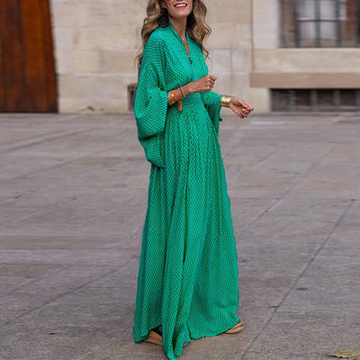Couture-moda | Women's Elegant Long Sleeve V-Neck Dress - Image 5