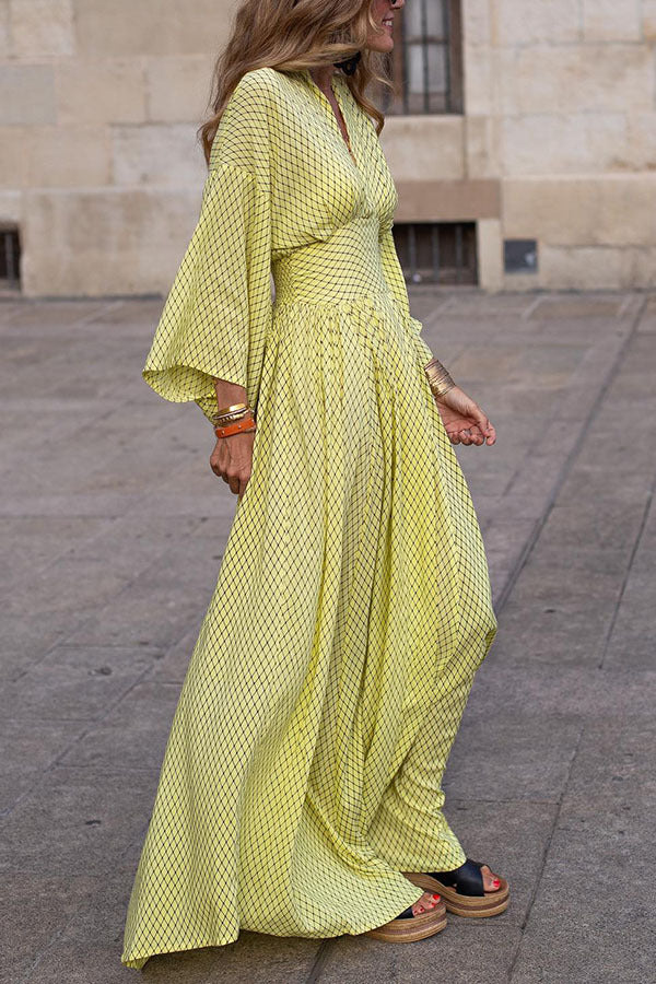 Couture-moda | Women's Elegant Long Sleeve V-Neck Dress - Image 1