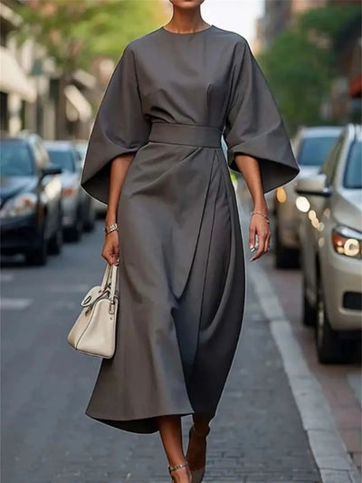 Brand | Women's Midi Dress - Stylish A-Line - Elegant Wear - Image 4