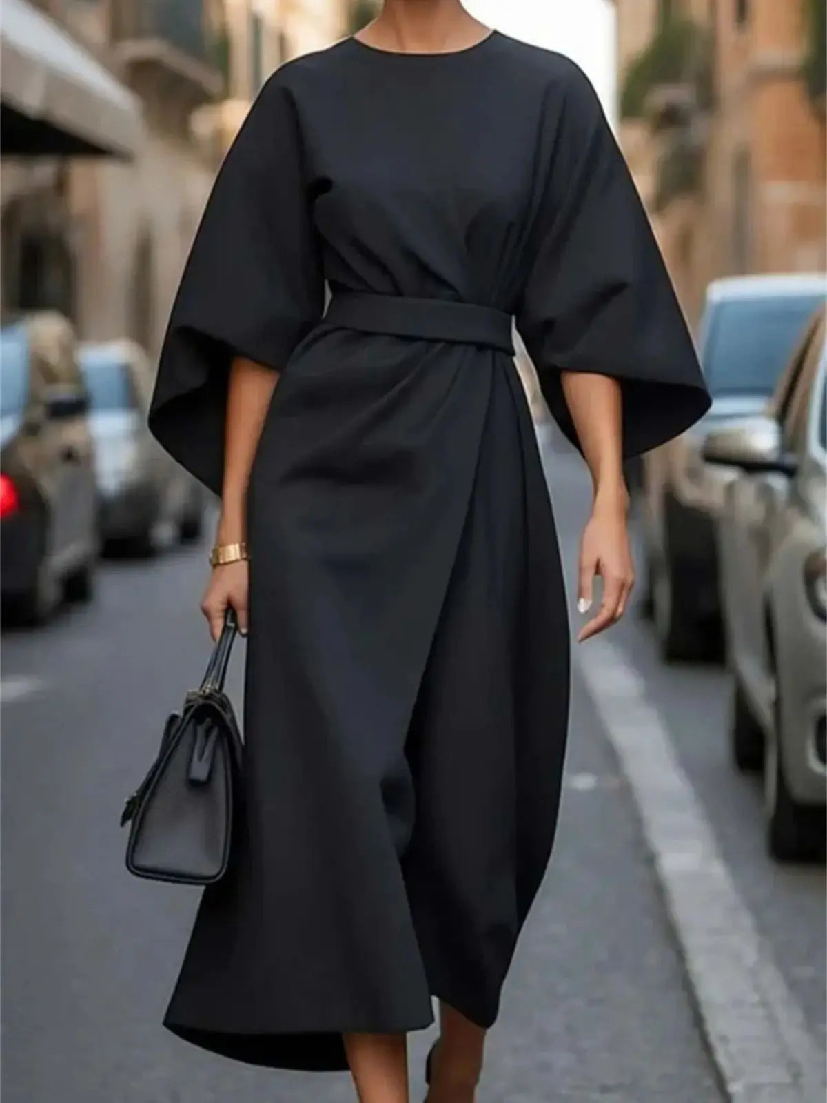 Brand | Women's Midi Dress - Stylish A-Line - Elegant Wear - Image 1